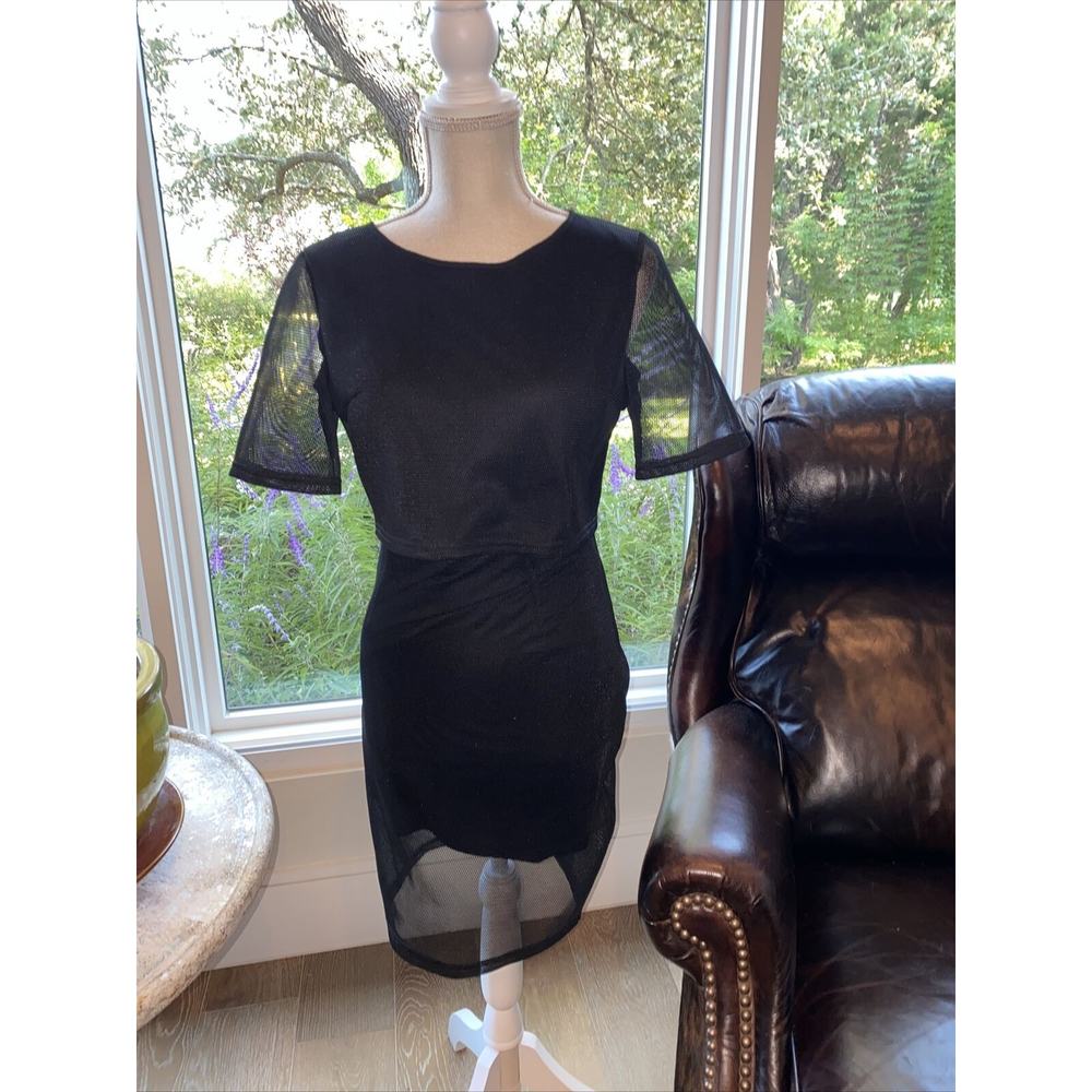 Maniju fully sequined black Short Sleeve dress Size US Small 2 Piece
